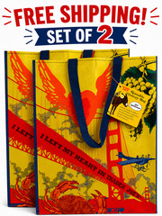 Set of 2 NWT Trader Joe’s SAN FRANCISCO/NOR CAL Reusable Shopping Bag FREE SHIP