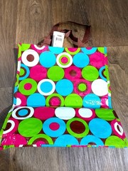 Flomo multicolored circle reuseable shopping bag 14x7x15 inches