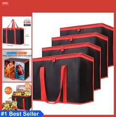 Insulated Grocery Bags 30L Reusable XL Cooler Tote Cold Food Picnic 4-Pack