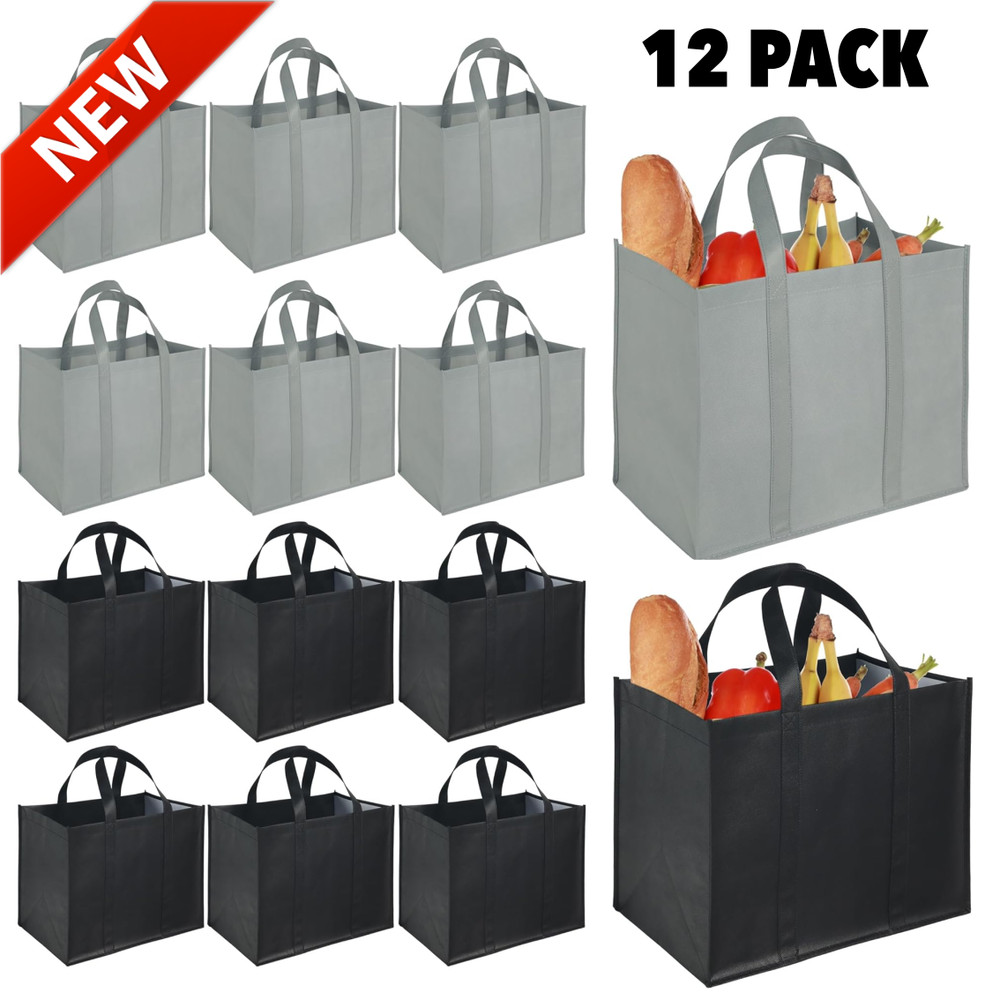 12 Pack Reusable Grocery Bags Heavy Duty Shopping Bags Large Grocery Totes New