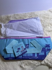Trader Joe’s 2026 Mini Insulated Tote Purple Aqua blue New Viral Summer Van Palm
