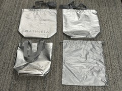 Athleta Reusable Silver Shopping Tote Bags Lot of Four