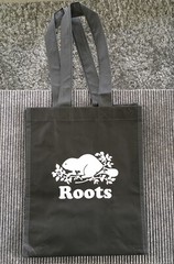 Roots Athletic Canada Black Reusable Shopping Bag Beaver Logo Pre-owned