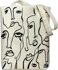 Canvas Tote Bag for Women, Aesthetic Tote Bag with Zipper Poet