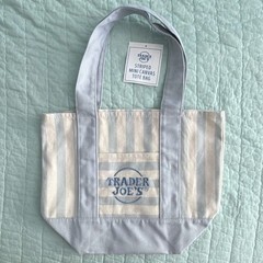 Trader Joe’s Striped Mini Canvas Tote Bag 4-Pack Reusable Multicolor SKU 84312