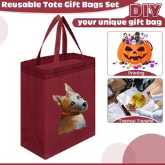 200 Pcs Reusable Tote Bag Bulk 8 x 4 x 10 Inch Non Woven Shopping Bag with Ha…