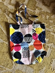 IKEA POTTFRILLA Multi-Colored Tote Bag Abstract Geometric Pattern 100% Cotton