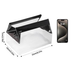 Clear Toiletry Bag with Magnetic Closure, 0.7mm Thick Structured TPU Black