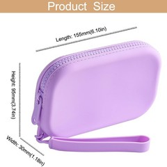 HHQQWZ Portable Silicone Makeup Bag for Women, Small Travel Waterproof Purple