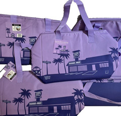 Trader Joe’s Lavender Purple Rain Insulated Tote Cooler Market Shopper Bag Large