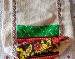 Matryoshka Wine Umbrella Tote Farmer’s Market Handmade Ukrainian Cotton
