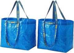 IKEA FRAKTA Carrier Bag, Blue, Large Size Shopping Bag 2 Pcs Set