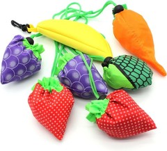 Foldable 10PCS Reusable Grocery Tote Bags – Heavy Duty & Cute Fruit Designs