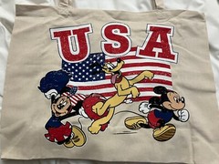 Primark Team USA Mickey 4th of July Tote Bag Disney Flag Minnie Pluto Cloth New