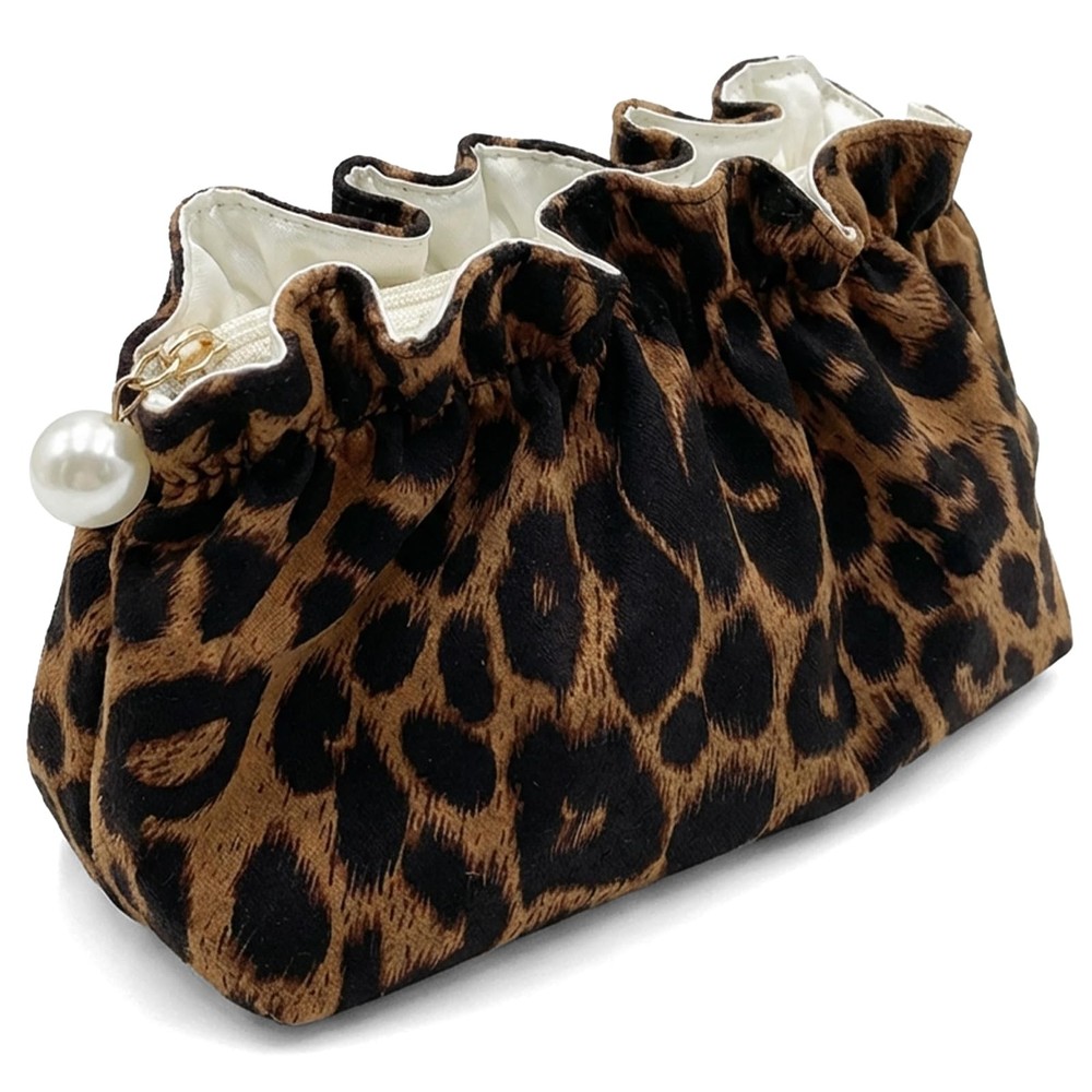 Xllhjg Leopard Makeup Bag for Women Girls,Cute Cheetah Travel Large,