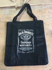Jack Daniel’s Tennessee Whiskey Reusable Shopping Tote Bags Black Pack of 10