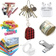 AIBFRID 4Pcs Mini Backpack Keychain,Cute Cosmetic Bag for Christmas Series