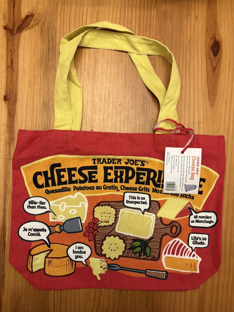 Trader Joe’s Cheese Experience Reusable Shopping Bag Rare new with tags