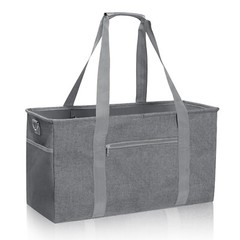 Reusable Grocery Bags Foldable Heavy Duty Shopping Bags Large Grocery Totes Gray