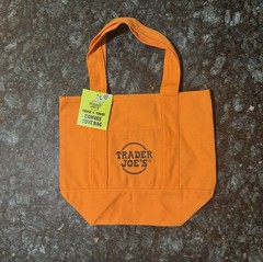 NEW Limited Trader Joe’s Mini Halloween Canvas Tote Bag Orange