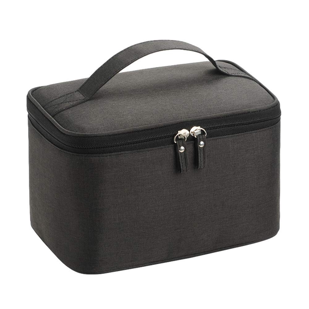 HOYOFO Women Makeup Bag Cosmetic Bags 9.5×6.3×5.5 Inch (Pack of 1), Black