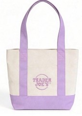 Trader Joe’s canvas tote bag large&mini lavender 2026. Sold as a set. NWT.