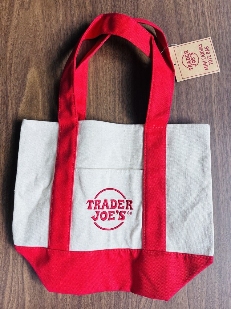 Limited Edition Trader Joe’s Mini Canvas Tote Bag • RED