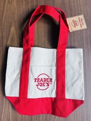 Limited Edition Trader Joe’s Mini Canvas Tote Bag • RED
