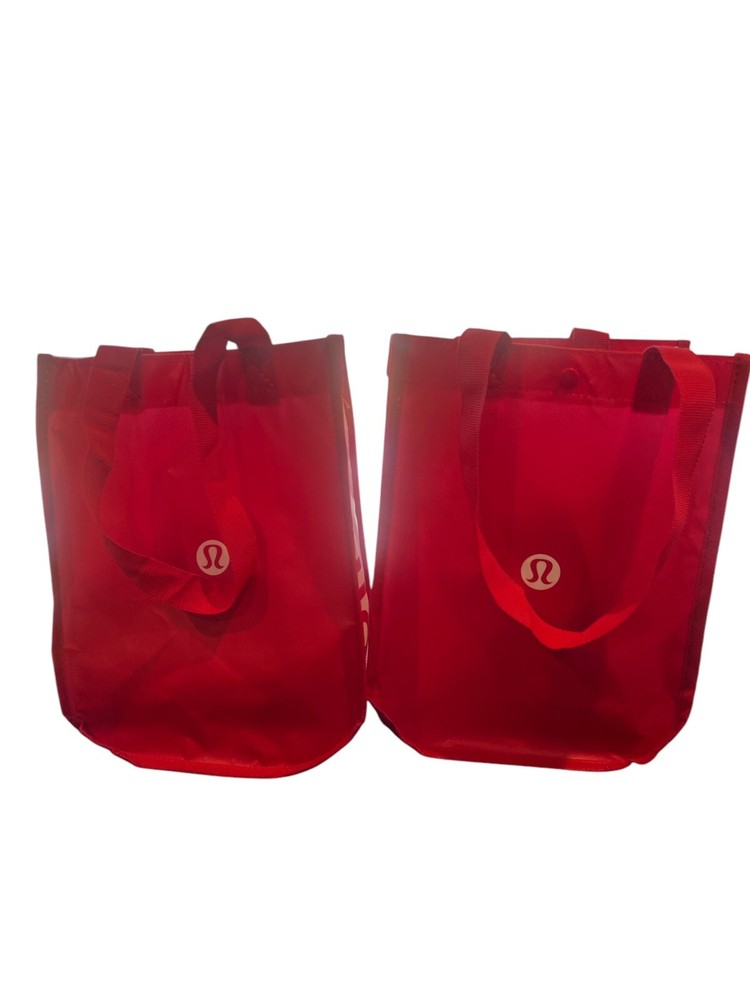 Lululemon Reusable Bag/Tote Red/white 9”X11”X4:5