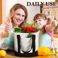 10 Pack Large Canvas Tote Bag Bulk, Reusable Natural Plain Cotton Tote for DI…