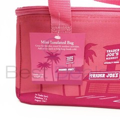2 Pack Trader Joe’s Valentines Day Mini Insulated Tote Bag Pink
