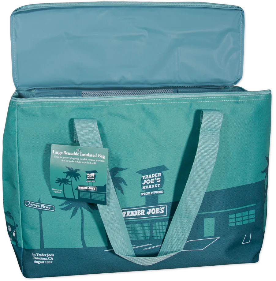 Trader Joe’s Insulated Reusable Shopping Bag 8 Gallons Dusty Blue Tote Bag