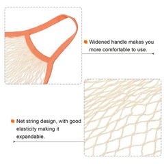 Cotton Mesh Bag, 14.2×13.8″ Mesh Net String Grocery Bags Orange Beige