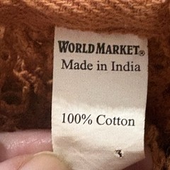 World Market Reusable Mesh Market Bag Orange 100% Cotton Made India Eco Friendly