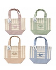 Trader Joe’s Mini Pastel Stripe Canvas Tote Bag Limited Edition Set Of 4