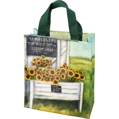 Double Sided Reusable Daily Tote Bag | Farm Fresh Flowers | 10.25 In | NEW