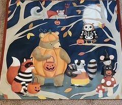 Marshalls – Cute Halloween Forest Animals – Large Reusable Shopping Tote Eco Bag
