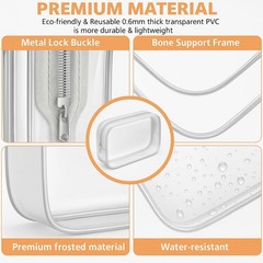 4 PCS Clear Travel Toiletries Bag, CAA Approved Waterproof Toiletry White