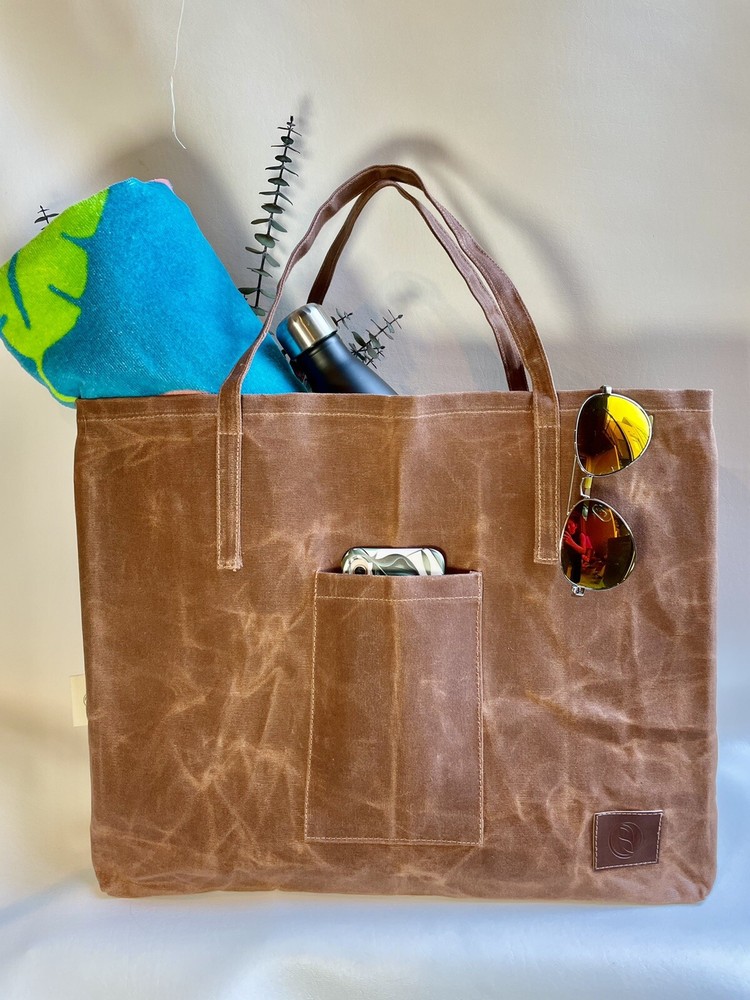 Waxed Canvas Tote Bag, Grocery Shopping, Market bag, Strong Materials Lightweigh
