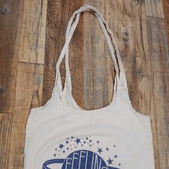 Small Linen Book Tote Bag. Feeling Spacey