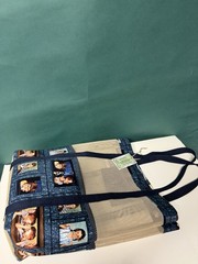 STRONG Stylish PVC/Poly MESH Tote 15x17x5 With 6 Slim Cotton Pockets