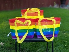 Set of 3 IKEA Storstomma Small Rainbow Tote Reusable Grocery Shopping Bag