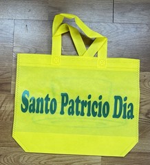 Foldable Yellow Green Reusable Shopping Bag Non-woven Fabric All-Over