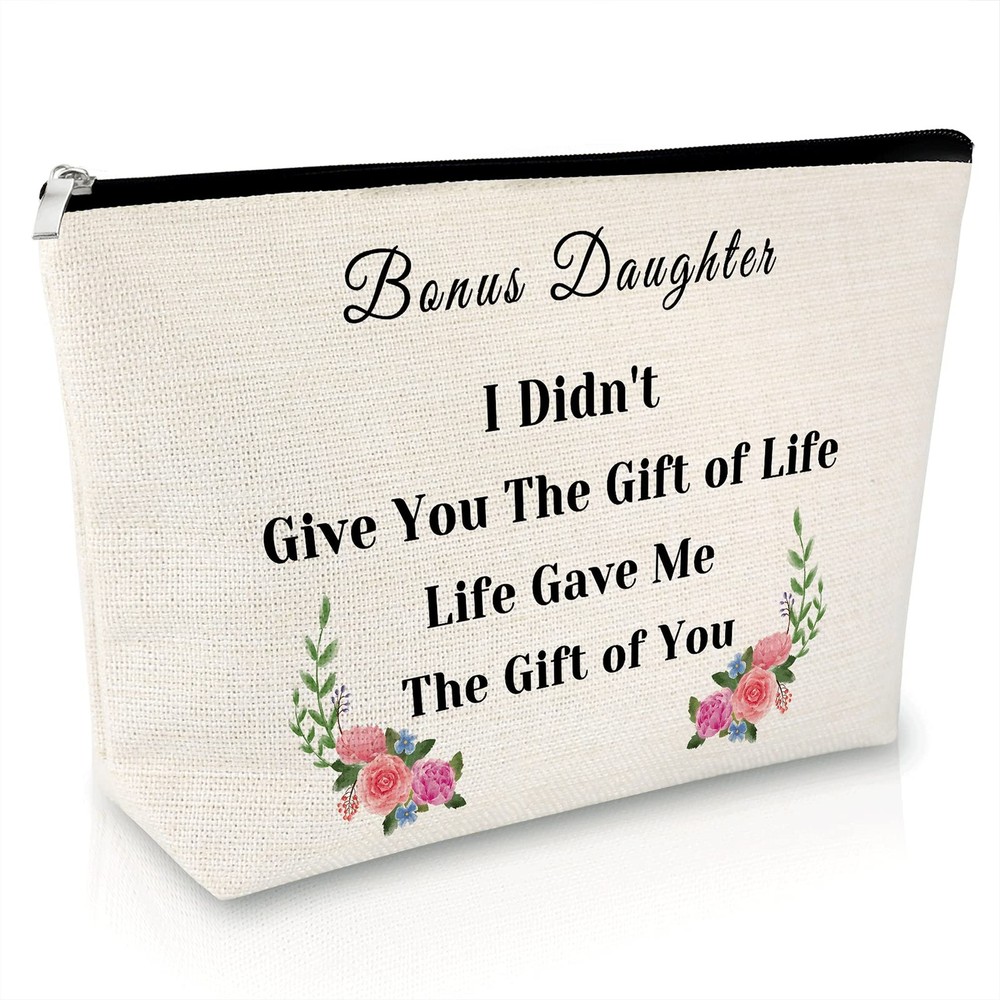 Sfodiary Bonus Daughter Gifts Makeup Bag Step Adoption pink