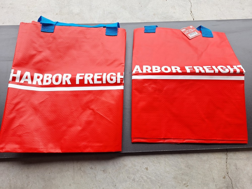 2 New 19 Gallon Reusable Harbor Freight Tote Shopping Bag Red Bags great shop