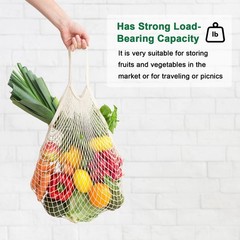 M METERXITY 1-Pack Cotton Mesh Bag, Reusable Washable Net String Yellow