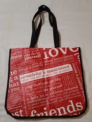 4pk Lululemon Reusable Shopping Tote Bags 3 Large 1 Small Red Manifesto Travel