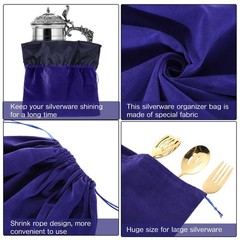 LEIFIDE 2 Pcs Large Size Silver Storage Bags 1 Count (Pack of 2), Royal Blue