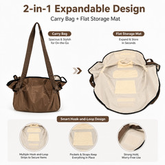 Large Expandable Tote Bag Grocery Beach Gym Laundry Travel Shoulder Carryall