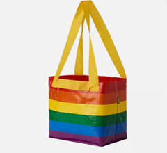 Set of 2- Ikea STORSTOMMA Small Reusable Shopping Bag Rainbow LGBTQ+ Pride New